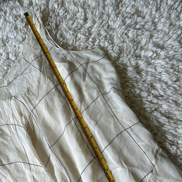 Club Monaco White Slip Dress Black White Sheer Overlay Deep VNeck Flowy NWT ST7 - Picture 11 of 12